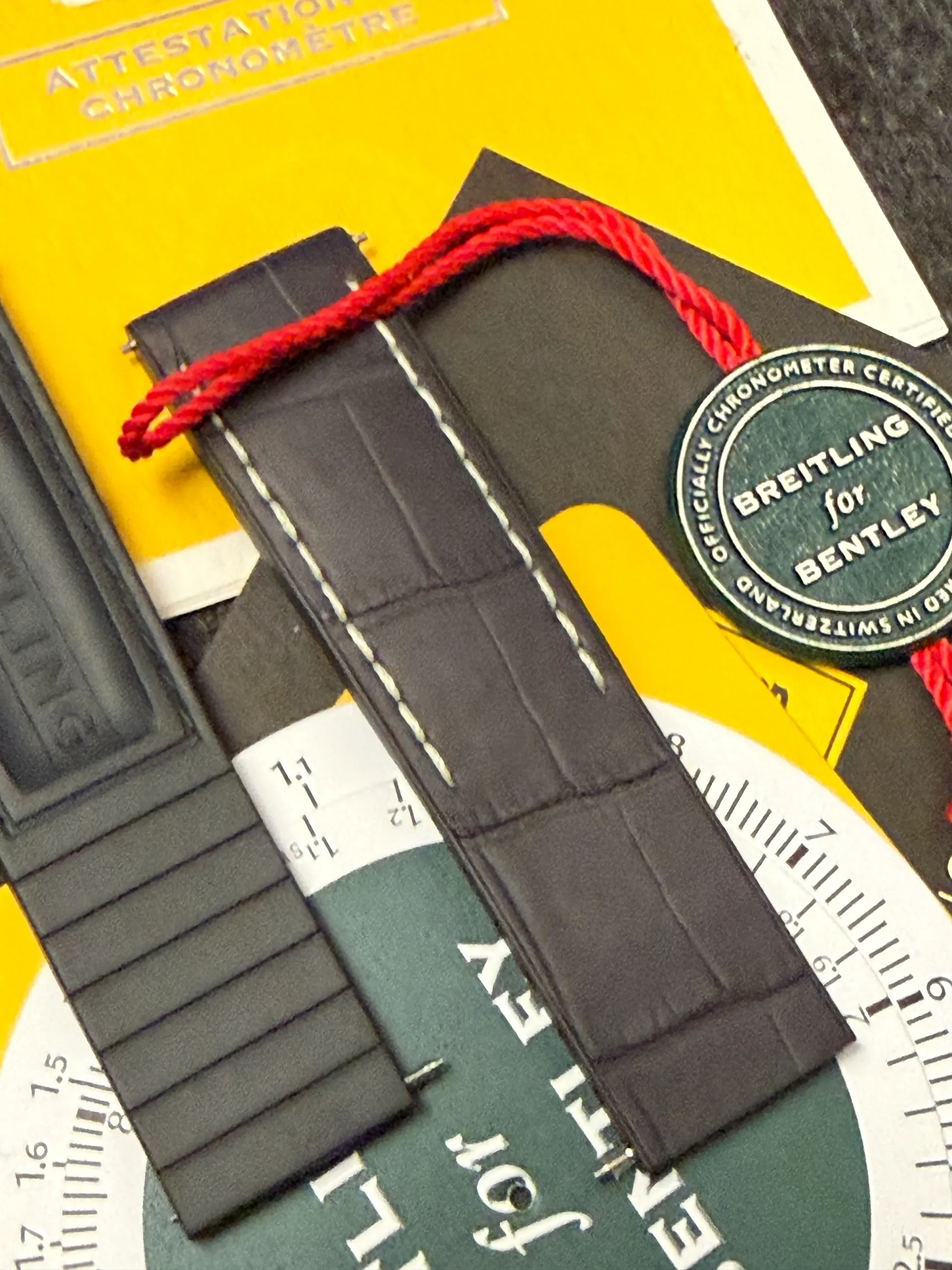 Breitling OEM Alligator strap with Breitling tag