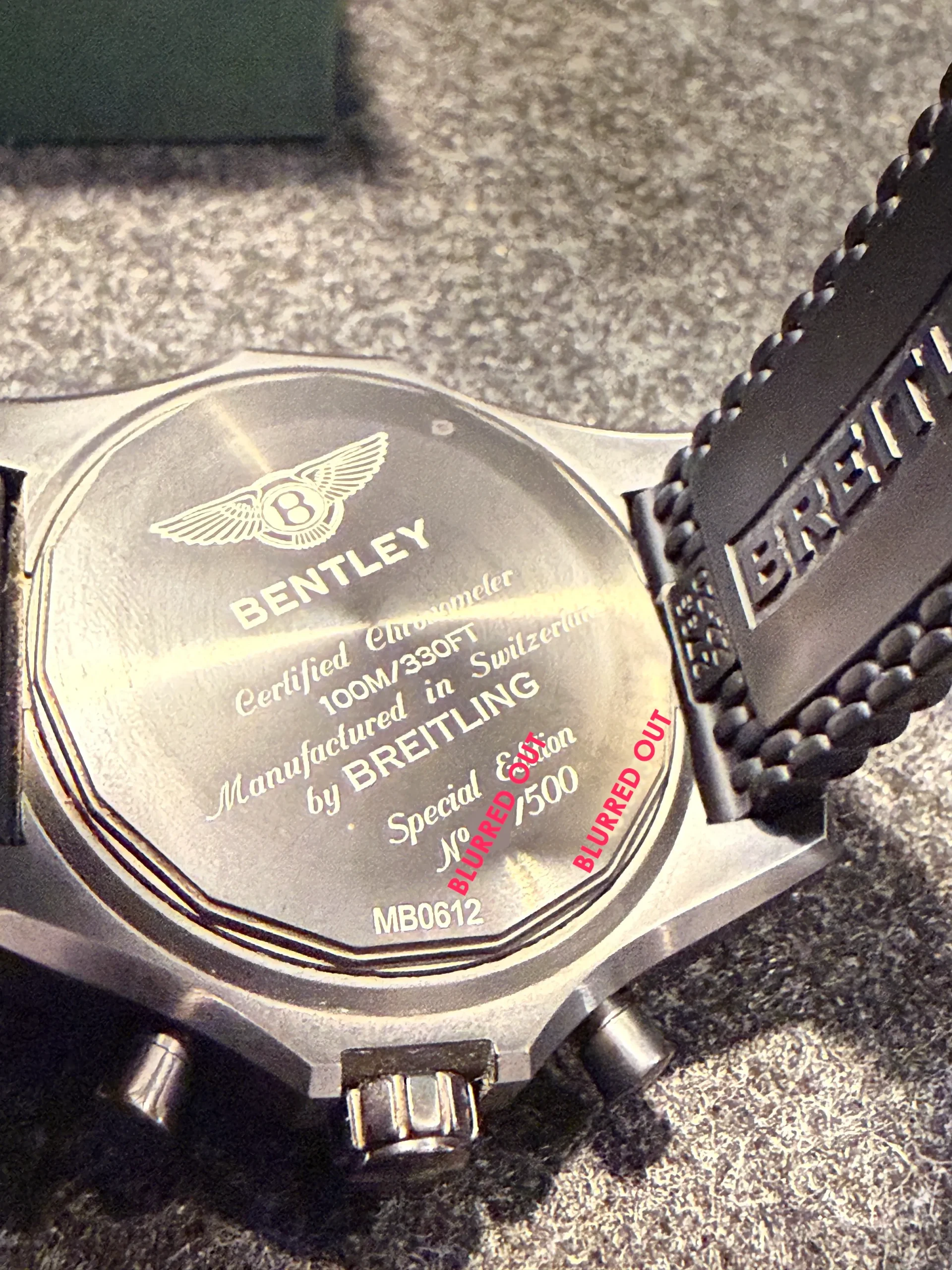 Breitling for Bentley B06 S OEM caseback detail